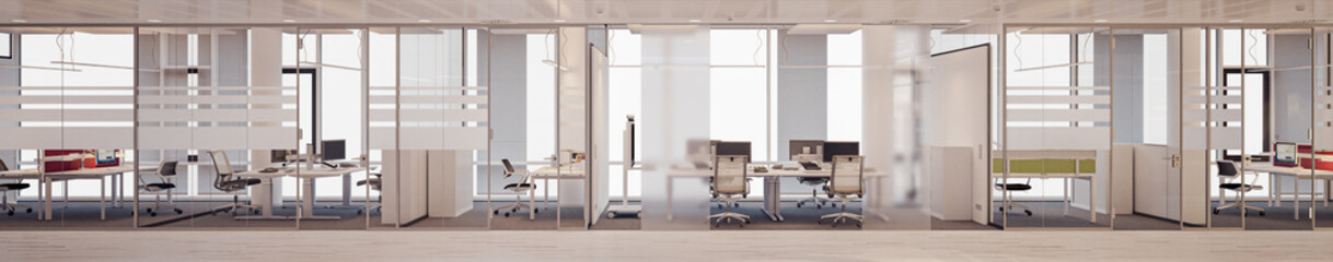 Panorama View inside Office Building in Skyscraper with transparent Backround PNG