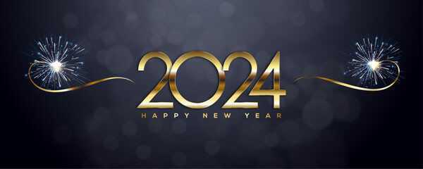 Fototapeta na wymiar 2024 Happy New Year