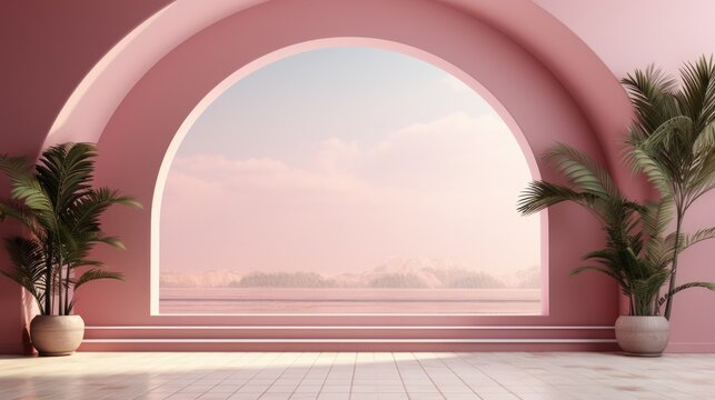Metaverse interior design visuals background with empty space for text 