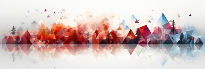 Panoramic Abstract Dot Triangle Connection , Banner Image For Website, Background abstract , Desktop Wallpaper