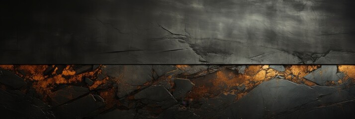 Panoramic Black Metal Background Texture , Banner Image For Website, Background abstract , Desktop Wallpaper