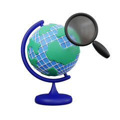 icon 3d Render World Search
