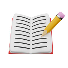 icon 3d Render Write Notes