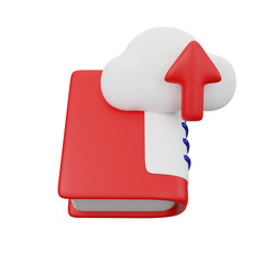 icon 3d Render Upload Data Books