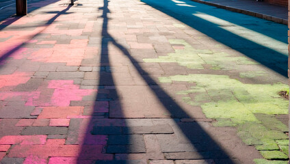 Colorful background in the style of street pavement. 