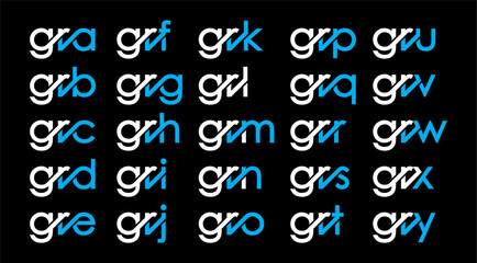 GRA, GRB, GRC, GRD, GRE, GRF, GRG, GRH, GRI, GRJ, GRK, GRL, GRM, GRN, GRO, GRP, GRQ, GRR, GRS, GRT, GRU, GRV, GRW, GRX, GRY Letter Initial Logo Design Template Vector Illustration	
 - obrazy, fototapety, plakaty