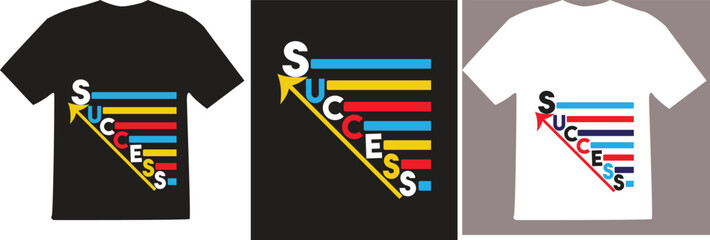 "SUCCESS" Typography t-shirt design.
