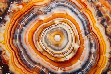 agate slice showing concentric mineral layers - obrazy, fototapety, plakaty
