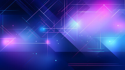 Blue and purple abstract tech background with shapes. Generative Ai. - Powered by Adobe