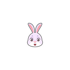 Fototapeta na wymiar cute rabbit element head set flat