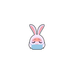 Fototapeta premium cute rabbit element head set holiday