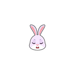 cute rabbit element head set vector