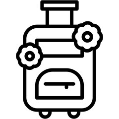 Vector Icon Suitcase, Travel, Luggage, Spring Break, Holidays, Spring