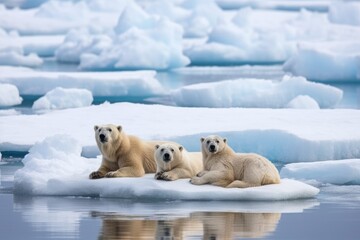 seals resting on an ice floe