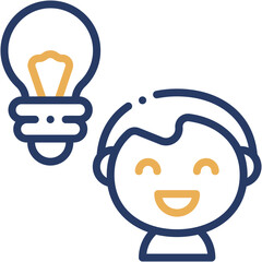 Fototapeta premium Vector Icon Idea, User, Avatar, Bulb, Businessman, Creative