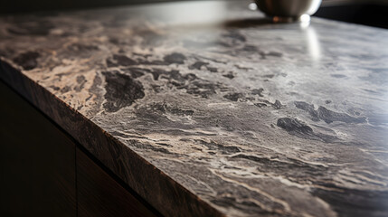Close up of texture of worktop in kitchen at home texture. Generative Ai. - Powered by Adobe