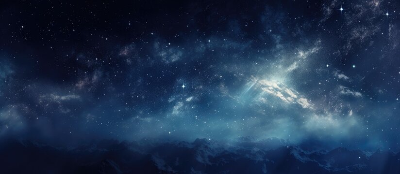 Milky way cosmic background with stardust and shining star