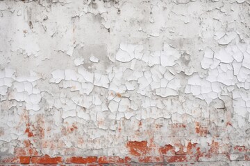 white painted brick wall with peeling paint