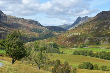 The view over the valley of Little Langdale in the Lake District