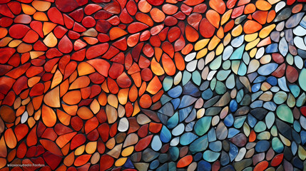 Colorful glass mosaic and tile. Generative Ai. - obrazy, fototapety, plakaty