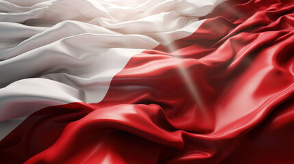 Poland flag. Polish flag. Polish flag blowing in the wind. Independence Day and National Day, November 11 concept. - obrazy, fototapety, plakaty