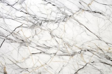 closeup of infused platinum streaks on white marble