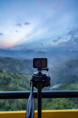 binocular on the top of the mountain