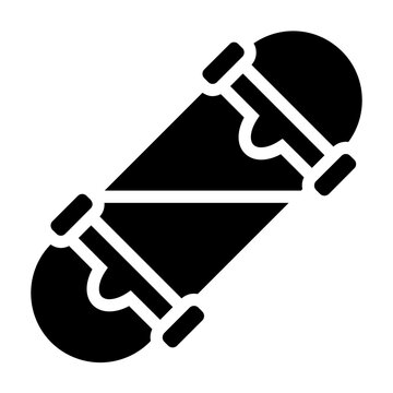 Skateboard Solid Style Design Icon