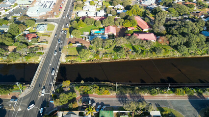 Aerial view of Busselton at sunrise, Western Australia