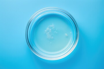 Petri dish. Petri's cup with liquid top view . AI Generated