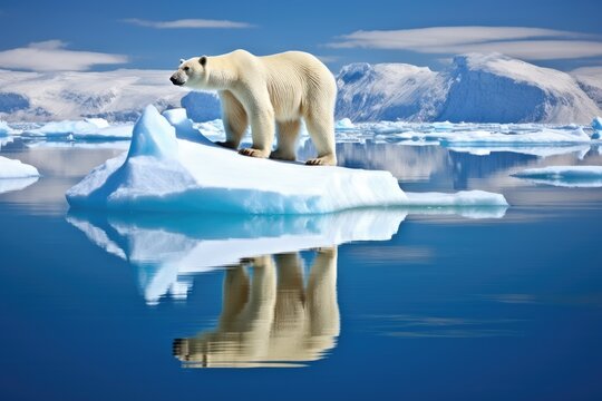 A Polar Bear Standing On An Iceberg