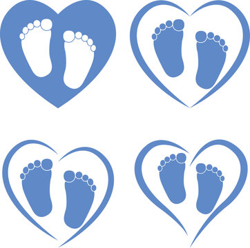 Baby Boy feet SVG Cut File for Cricut and Silhouette, EPS ,Vector, PNG , JPEG, Zip Folder