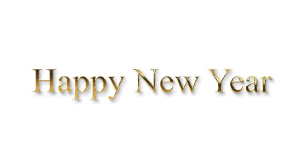 golden happy new year text calligraphy transparent png for posters and banner and also for social media creative