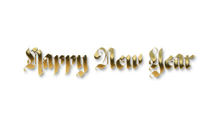 golden happy new year text calligraphy transparent png for posters and banner and also for social media creative