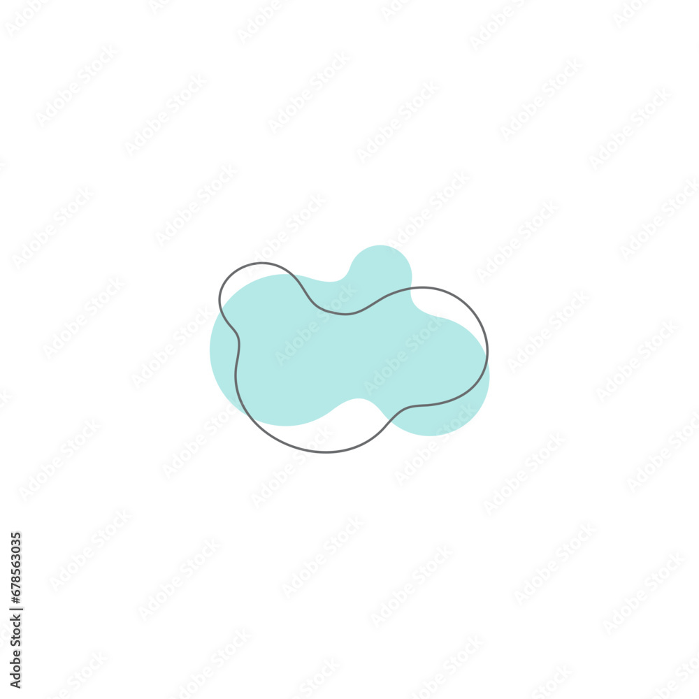 Poster blob set hand draw elements colorful