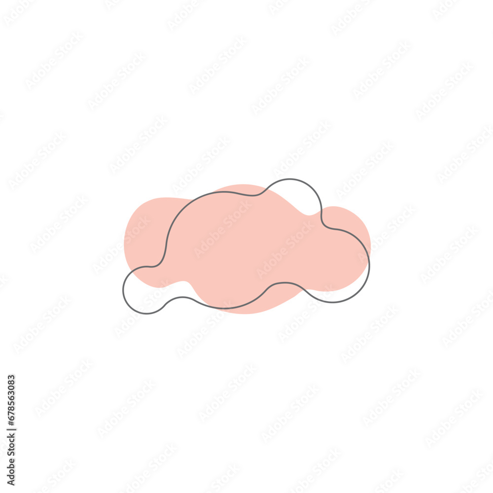 Poster blob set hand draw elements art