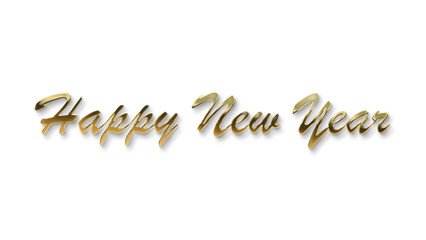 golden happy new year text calligraphy transparent png  for posters and banner and also for social media creative 
