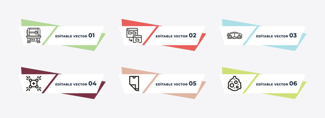 hine, file transfer, hover transport, match moving, mobile flexible display, outer space outline icons. editable vector from artificial intellegence concept.