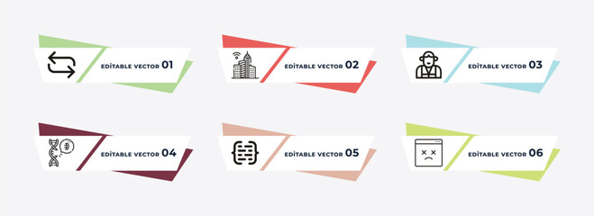 data transfer, smart home, assistant, genetic modification, code, difference engine outline icons. editable vector from artificial intellegence concept.