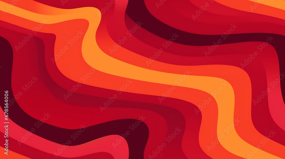 Aufkleber Generative AI : Retro reddish stripes colorful distorted backdrop. 