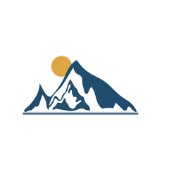 Mountain Forest Sun Nature Logo Retro Vintage Postcard Vector Illustration Hiking Travel Isolated Mountain Norway Sweden Sunset Fjord Nordic Scandinavian Norwegian Alaska Swedish Northern Arctic Wild