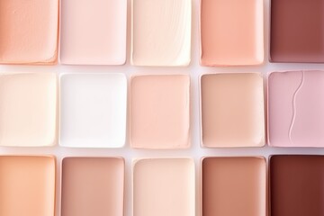 cosmetic smears and swatches cream texture on pastel background. AI Generated