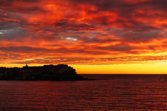 Beautiful sunrise by the Ocean, Sydney Australia