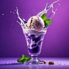ice cream with blueberries generative ai