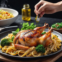 grilled chicken with vegetables generative ai