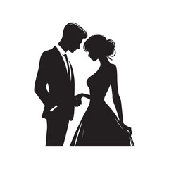 Husband and Wife Silhouette - A Loving Couple's Timeless Embrace in Beautiful Silhouette, Perfect for Capturing Romantic Moments in Stock Photography