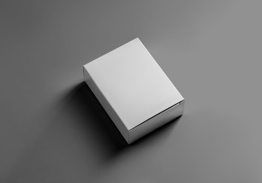 White box template for cosmetics, perfume, presentation with shadows, isolated on background.