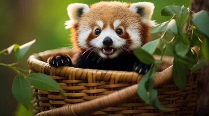 Foto op Canvas A red panda cub © Hassan