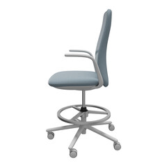 Modern accent chairs left side view 3d rendering. High quality transparent background image.