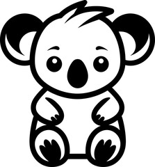 Cute koala silhouette icon in black color. Vector template for laser cutting. © StocknPicture